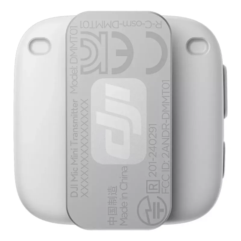 Transmissor de microfone bodypack sem fios DJI CP.RN.00000430.01 — 100–20000 Hz, pilha 3,87 V, até 11,5 h, branco, 26,1×26,6×16 mm