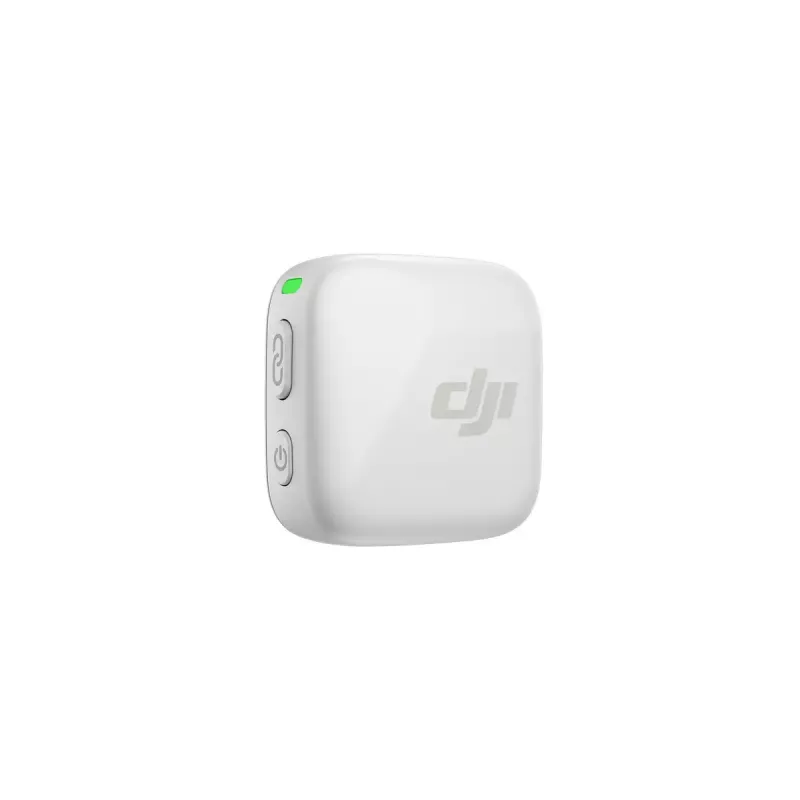 Transmissor de microfone bodypack sem fios DJI CP.RN.00000430.01 — 100–20000 Hz, pilha 3,87 V, até 11,5 h, branco, 26,1×26,6×16 mm