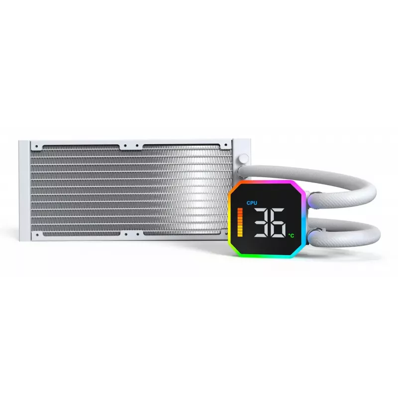 Refrigeração líquida all-in-one para processador Montech HyperFlow Digital 240 12 cm branco 1 unid.