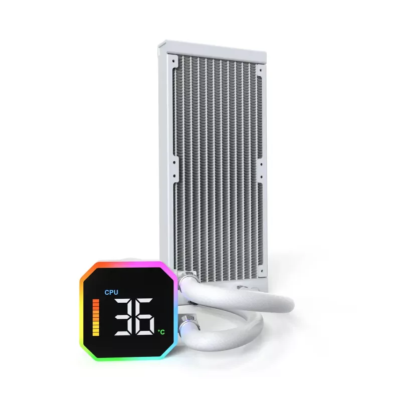 Refrigeração líquida all-in-one para processador Montech HyperFlow Digital 240 12 cm branco 1 unid.