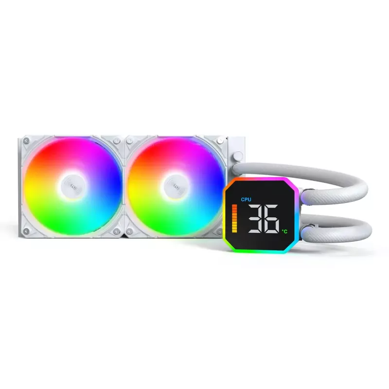 Refrigeração líquida all-in-one para processador Montech HyperFlow Digital 240 12 cm branco 1 unid.