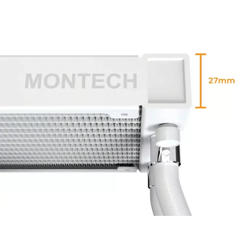 Refrigeração líquida all-in-one para processador Montech HyperFlow Digital 240 12 cm branco 1 unid.