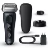 Máquina de barbear Braun Series 8 8513s húmida e seca com base de carregamento e estojo de viagem, cinzento fjord