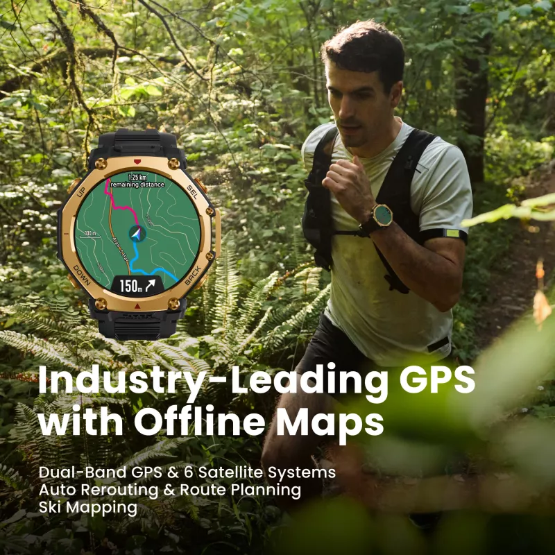 Smartwatch Amazfit T-Rex 3 Pro AMOLED 1,5 polegadas GPS Wi-Fi 700 mAh