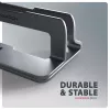 Suporte de alumínio Axagon STND-VG para inserção vertical de portáteis 10 polegadas–17,3 polegadas. Largura da ranhura ajustável 9,5–25,5 mm. Versão cinzenta.