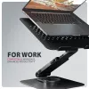 Suporte para portátil AXAGON STND-LRB — alumínio, rotação 360°, para 10 polegadas–17,3 polegadas, altura ajustável até 26 cm, inclinação 0–180°, preto