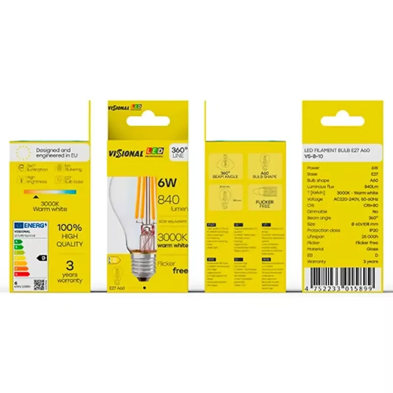 VISIONAL VS-B-10 lâmpada LED, 6 W, 840 lm, 3000 K