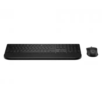 Conjunto de teclado e rato HP Multi-Device USB/Bluetooth PR585C com apoio de pulso, preto, rato incluído