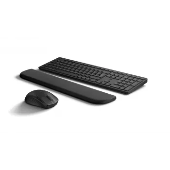Conjunto de teclado e rato HP Multi-Device USB/Bluetooth PR585C com apoio de pulso, preto, rato incluído