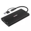 Adaptador de cabo de vídeo Lindy 43430 0,11 m USB Type-C 2 x HDMI Preto