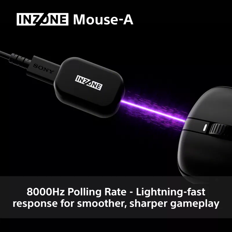 Rato gaming sem fios Sony INZONE para destro RF Ótico 30000 DPI, aceleração 70G, scroll por roda