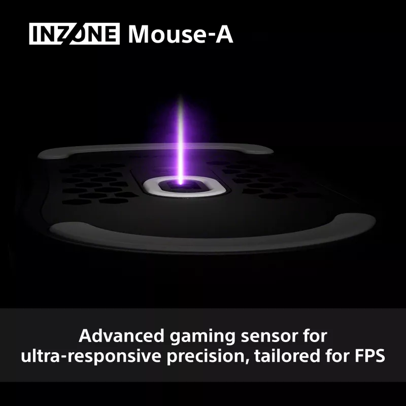 Rato gaming sem fios Sony INZONE para destro RF Ótico 30000 DPI, aceleração 70G, scroll por roda