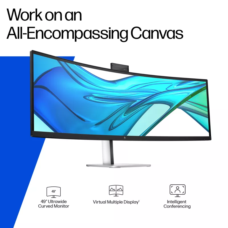 Monitor de conferência HP Series 5 Pro 49 polegadas DQHD - 549pm, 124,5 cm (49 polegadas), 5120 x 1440 píxeis, Dual QHD, LCD, 5 ms, preto