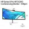 Monitor de conferência HP Series 5 Pro 49 polegadas DQHD - 549pm, 124,5 cm (49 polegadas), 5120 x 1440 píxeis, Dual QHD, LCD, 5 ms, preto