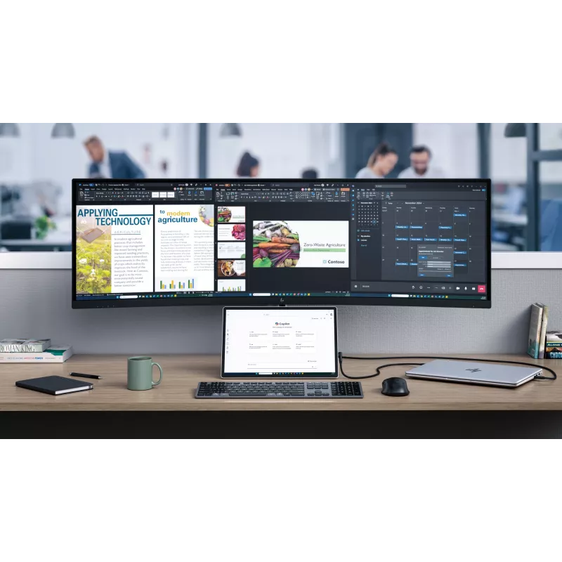 Monitor de conferência HP Series 5 Pro 49 polegadas DQHD - 549pm, 124,5 cm (49 polegadas), 5120 x 1440 píxeis, Dual QHD, LCD, 5 ms, preto