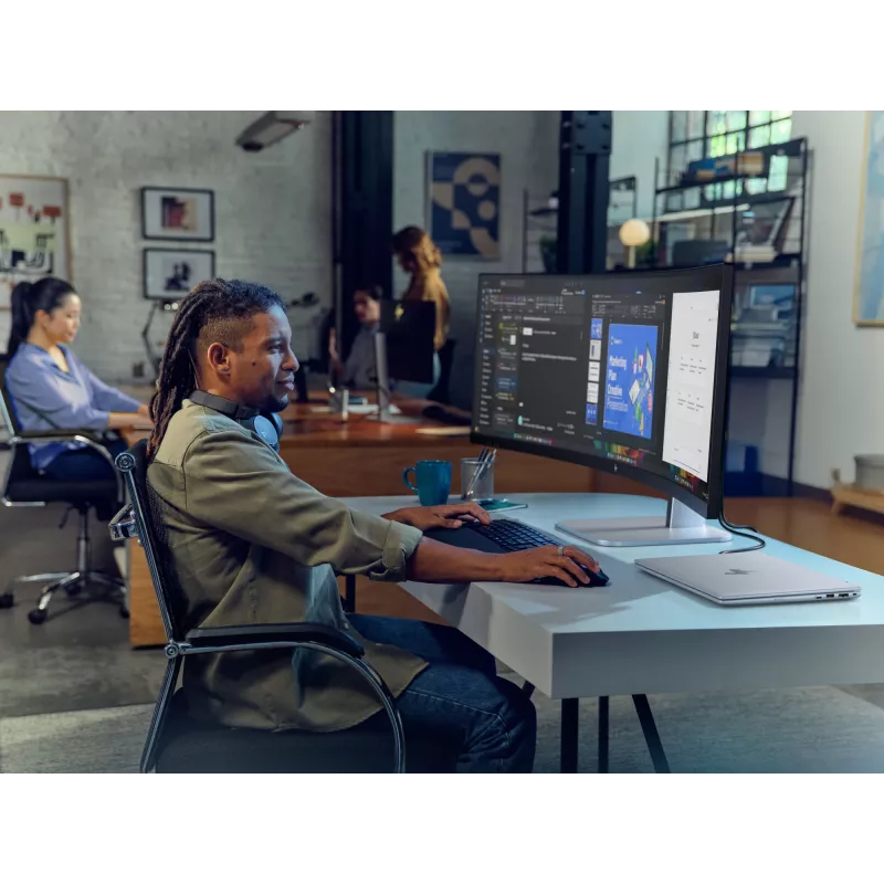 Monitor de conferência HP Series 5 Pro 49 polegadas DQHD - 549pm, 124,5 cm (49 polegadas), 5120 x 1440 píxeis, Dual QHD, LCD, 5 ms, preto