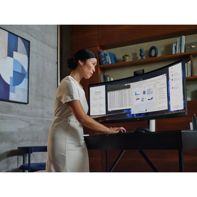 Monitor de conferência HP Series 5 Pro 49 polegadas DQHD - 549pm, 124,5 cm (49 polegadas), 5120 x 1440 píxeis, Dual QHD, LCD, 5 ms, preto