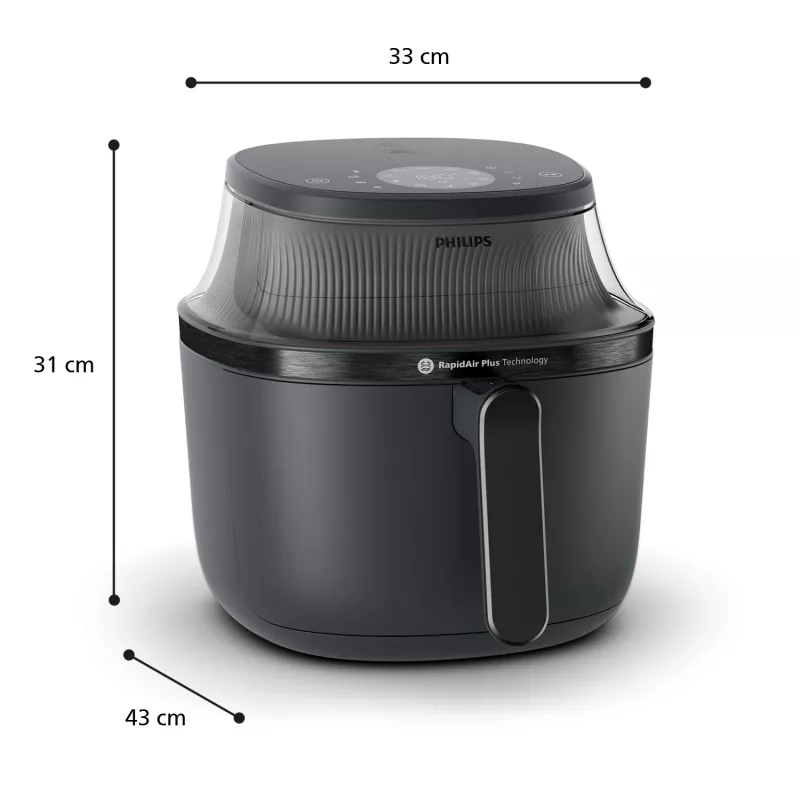 Fritadeira de ar quente Philips 3000 Série NA330/00 — 6,2 l, 1700 W, LED tátil, preto