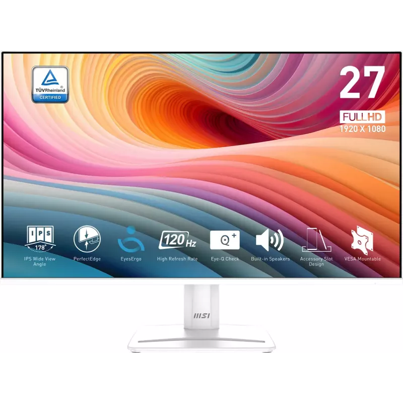 Monitor de computador MSI Pro MP275W E2 68,6 cm (27 polegadas) 1920 x 1080 píxeis Full HD LED Branco