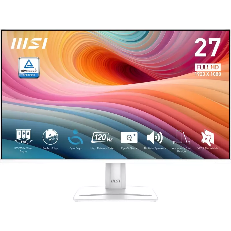 Monitor de computador MSI Pro MP275W E2 68,6 cm (27 polegadas) 1920 x 1080 píxeis Full HD LED Branco