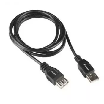 Cabo LANBERG USB-A para USB-A 2.0, ficha para conector fêmea, 1,8 m, preto