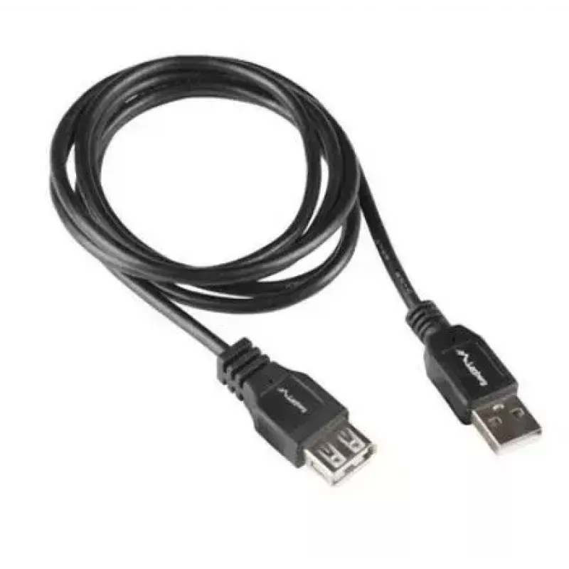 Cabo LANBERG USB-A para USB-A 2.0, ficha para conector fêmea, 1,8 m, preto