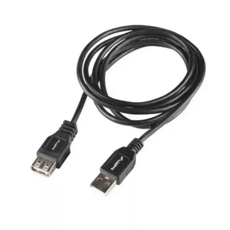 Cabo LANBERG USB-A para USB-A 2.0, ficha para conector fêmea, 1,8 m, preto