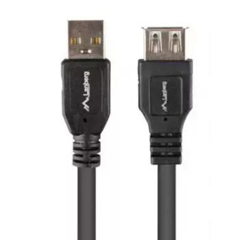 Cabo LANBERG USB-A para USB-A 2.0, ficha para conector fêmea, 1,8 m, preto