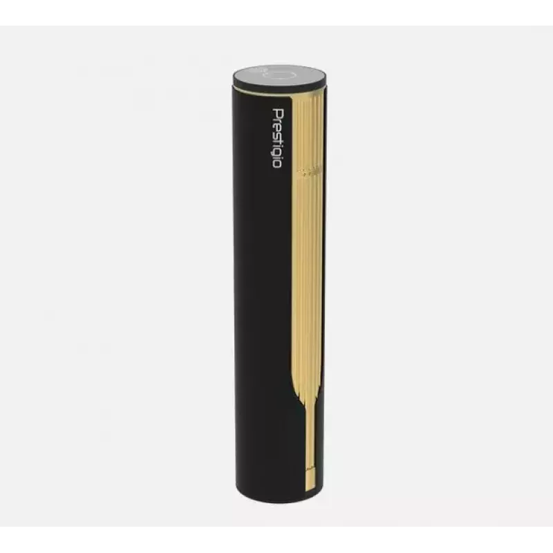 Saca-rolhas elétrico Prestigio PWO104GD, preto/dourado, altura 228 mm, peso 350 g