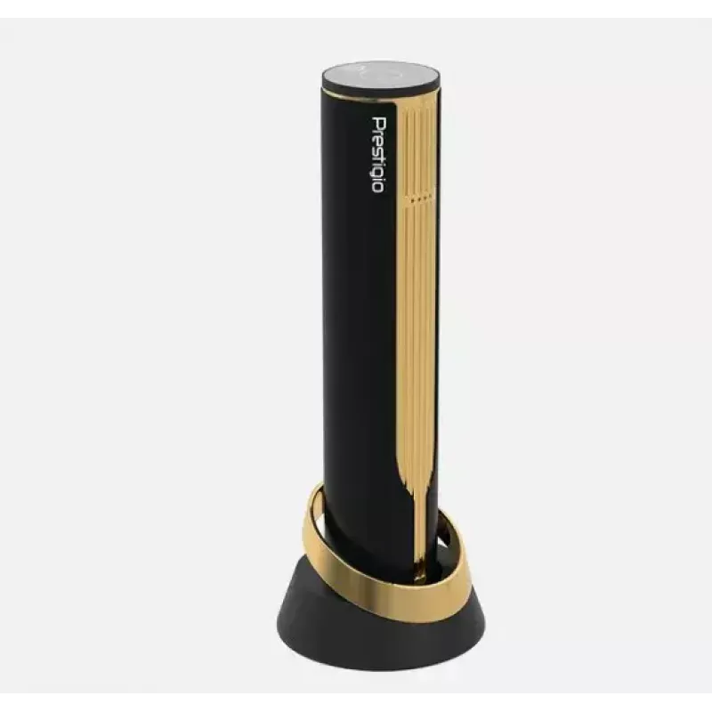 Saca-rolhas elétrico Prestigio PWO104GD, preto/dourado, altura 228 mm, peso 350 g