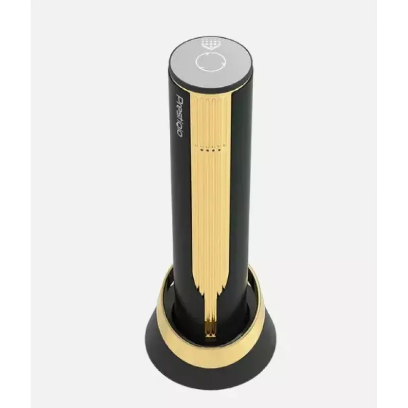 Saca-rolhas elétrico Prestigio PWO104GD, preto/dourado, altura 228 mm, peso 350 g