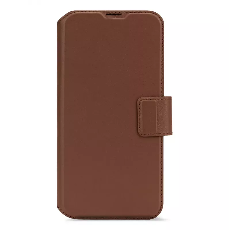 Carteira com capa Decoded iPhone 16 Pro Max castanho 3 compartimentos para cartões