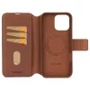 Carteira com capa Decoded iPhone 16 Pro Max castanho 3 compartimentos para cartões