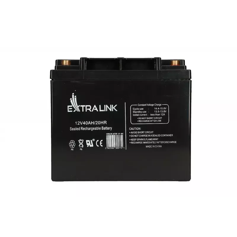 Bateria de chumbo-ácido selada AGM Extralink 12V 40Ah sem manutenção, VRLA, 12,2 kg