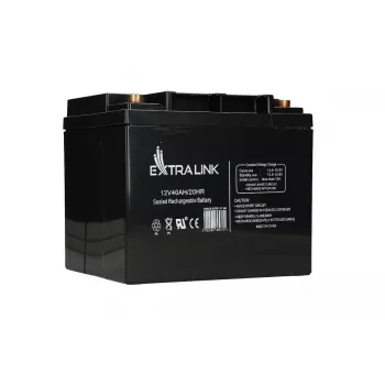 Bateria de chumbo-ácido selada AGM Extralink 12V 40Ah sem manutenção, VRLA, 12,2 kg