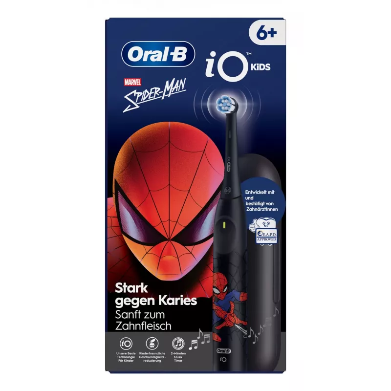 Escova de dentes elétrica infantil Oral-B iO Kids Spiderman preta