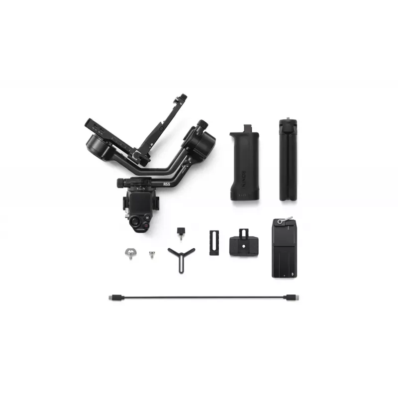 Estabilizador de câmara DJI RS 5 — alumínio, preto, 30 h de autonomia, 1,46 kg