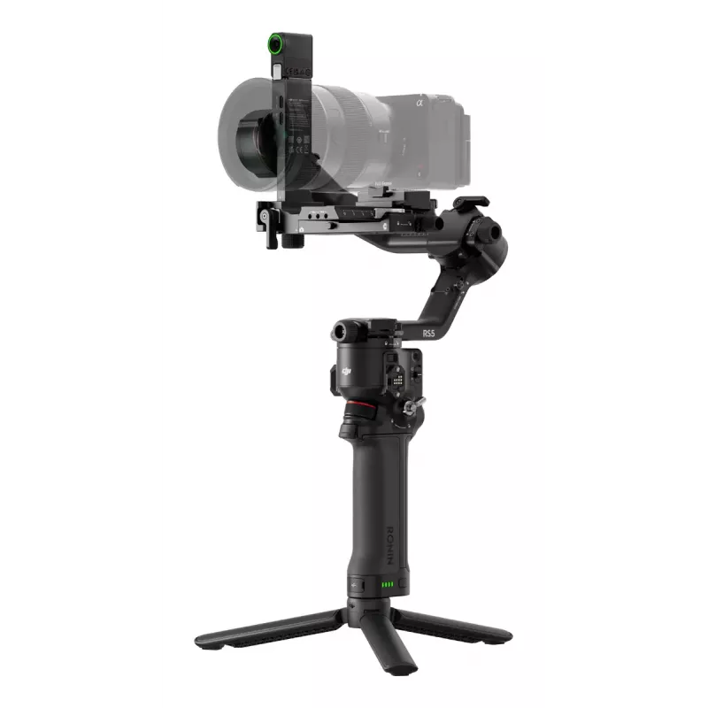 Estabilizador de câmara DJI RS 5 — alumínio, preto, 30 h de autonomia, 1,46 kg