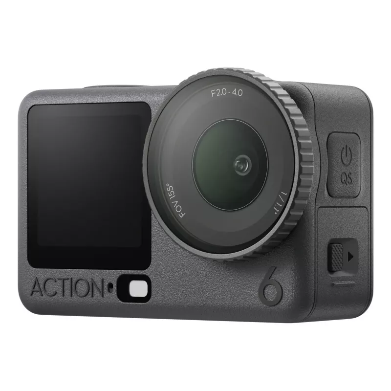 Action cam DJI Osmo Action 6 Standard Combo — 38 MP CMOS, 4K Ultra HD, campo de visão de 155°, zoom digital de 2x