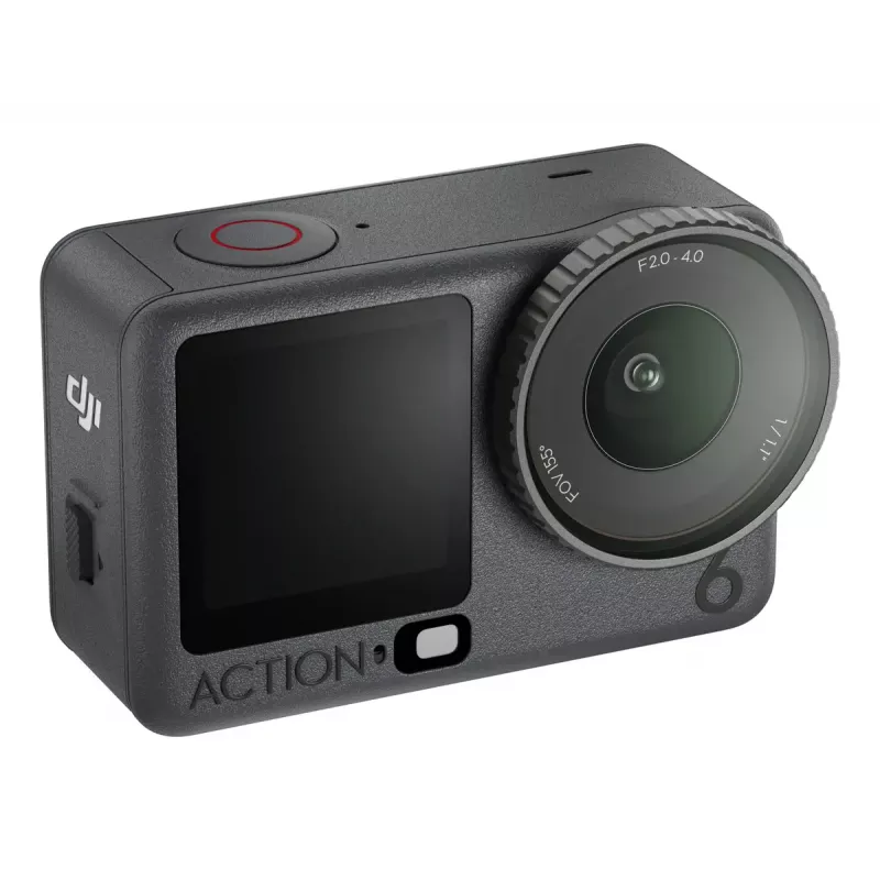 Action cam DJI Osmo Action 6 Standard Combo — 38 MP CMOS, 4K Ultra HD, campo de visão de 155°, zoom digital de 2x