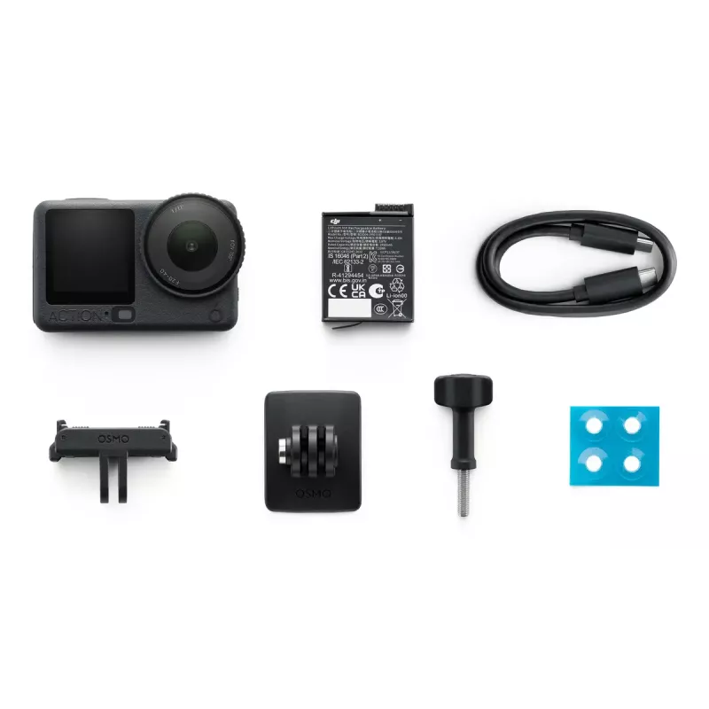 Action cam DJI Osmo Action 6 Standard Combo — 38 MP CMOS, 4K Ultra HD, campo de visão de 155°, zoom digital de 2x
