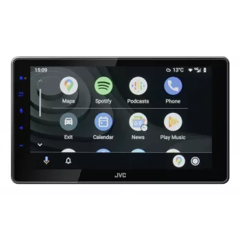 Recetor multimédia automóvel 2-DIN JVC KW-M795DBW, ecrã tátil capacitivo de 9 polegadas, 200W, Wi-Fi dual band, Bluetooth, DAB+/FM/AM