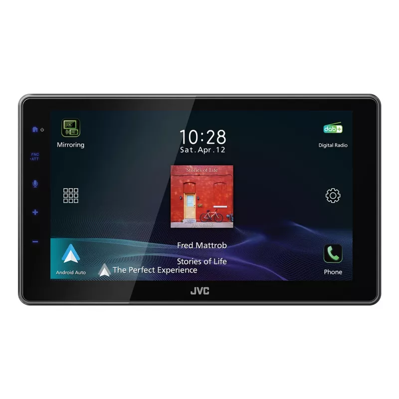 JVC KW-Z900DBW autorrádio 1-DIN de 9 polegadas, DAB, Bluetooth, WiFi, CarPlay/Android Auto