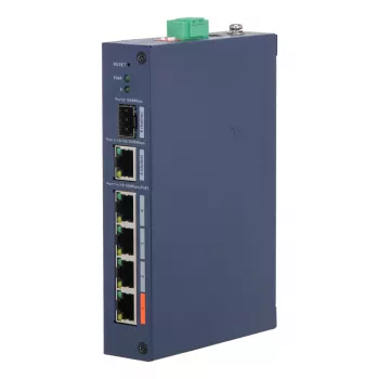 Switch gerido Hardened DAHUA CHS4106-4ET-60 — 6 portas, 4x PoE 10/100, L2, 4,8 Gbit/s, 8000 MAC