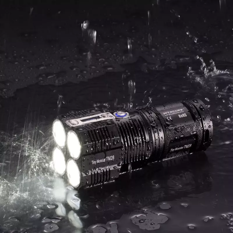 Lanterna de mão Nitecore TM28, LED 4×, máx. 6000 lm, Li‑Ion, preto, 142 mm de comprimento, 414 g