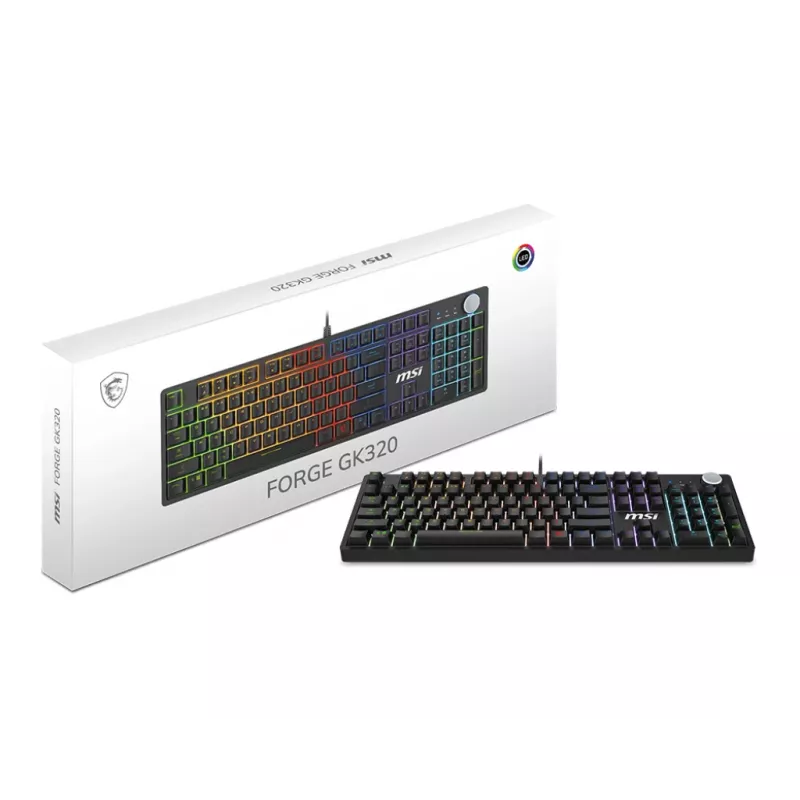 Teclado MSI FORGE GK320 RED Gaming USB QWERTY US International preto