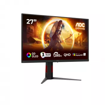 Monitor de computador AOC G4 Q27G4ZD 68,6 cm (27 polegadas) 2560 x 1440 píxeis Quad HD QD-OLED preto, vermelho