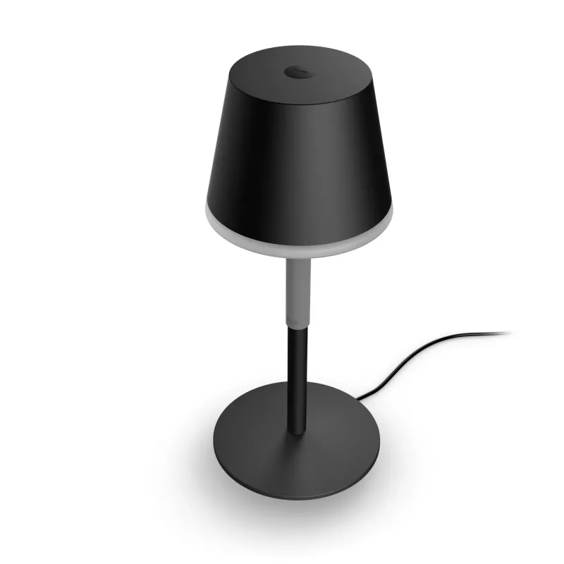 Lâmpada de mesa inteligente Philips Hue Go portátil Bluetooth Zigbee preta