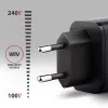 Carregador de parede AXAGON ACU-PQ67D, 67W, USB-C PD3.0 + USB-A QC4+, 2 saídas, ecrã LCD, 100–240V