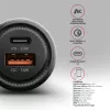 Carregador de automóvel AXAGON PWC-PQ48, 48 W, USB-C (PD3.0) + USB-A (QC4+), entrada 12–24 V, preto